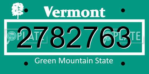 2782763 Vermont License Plate