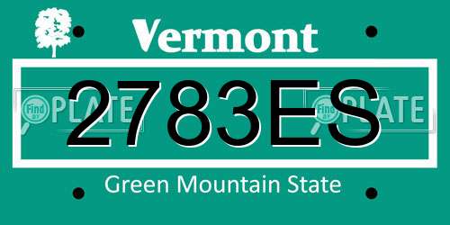 2783ES Vermont License Plate