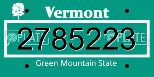 2785223 Vermont License Plate
