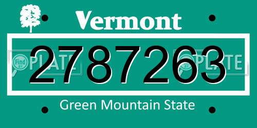 2787263 Vermont License Plate