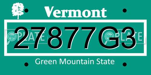 27877G3 Vermont License Plate