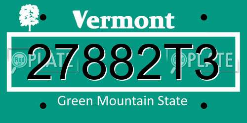 27882T3 Vermont License Plate