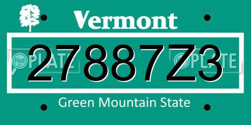 27887Z3 Vermont License Plate