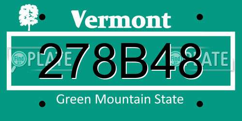 278B48 Vermont License Plate