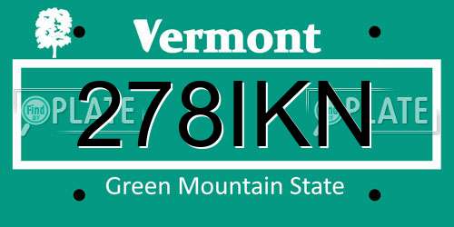 278IKN Vermont License Plate