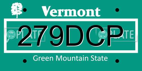 279DCP Vermont License Plate