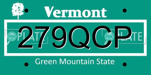 279QCP Vermont License Plate