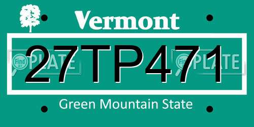 27TP471 Vermont License Plate
