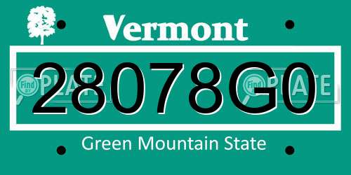 28078G0 Vermont License Plate