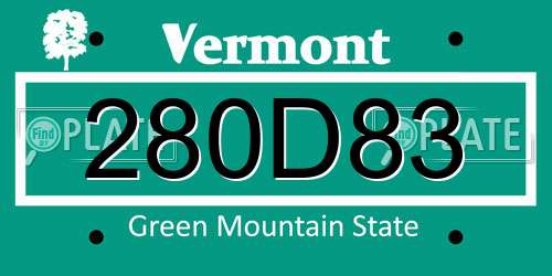280D83 Vermont License Plate