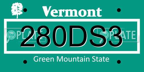280DS3 Vermont License Plate