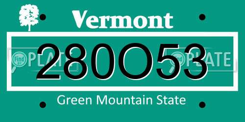 280O53 Vermont License Plate