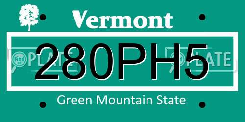 280PH5 Vermont License Plate