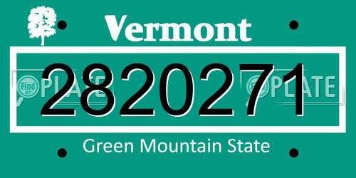 2820271 Vermont License Plate