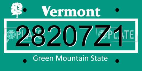 28207Z1 Vermont License Plate