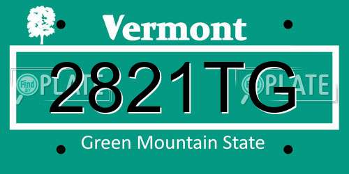2821TG Vermont License Plate