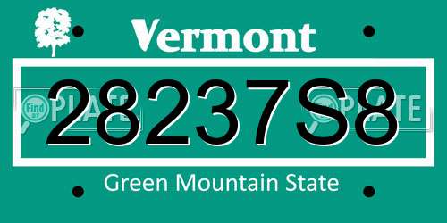 28237S8 Vermont License Plate