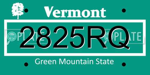 2825RQ Vermont License Plate