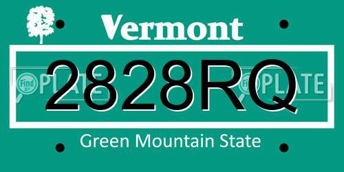 2828RQ Vermont License Plate