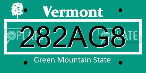 282AG8 Vermont License Plate