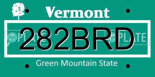 282BRD Vermont License Plate