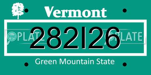 282I26 Vermont License Plate