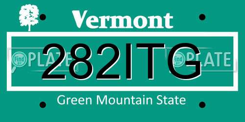 282ITG Vermont License Plate