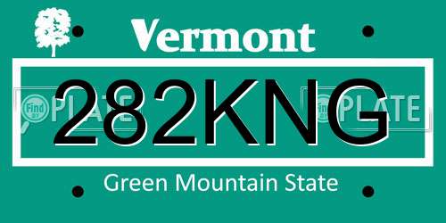 282KNG Vermont License Plate