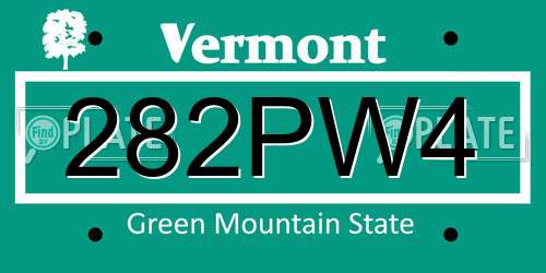 282PW4 Vermont License Plate