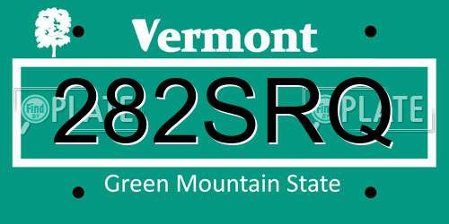282SRQ Vermont License Plate