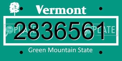 2836561 Vermont License Plate