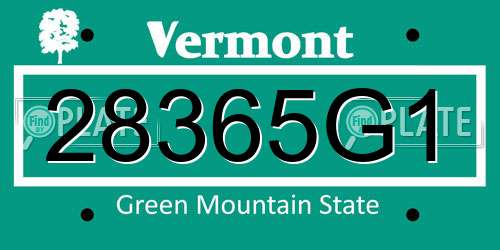 28365G1 Vermont License Plate