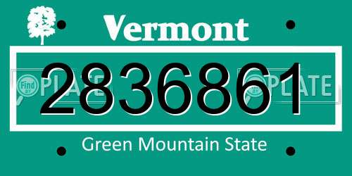 2836861 Vermont License Plate