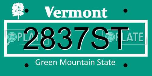 2837ST Vermont License Plate