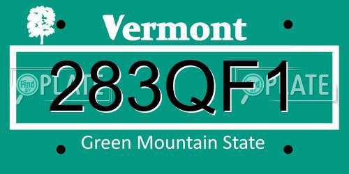283QF1 Vermont License Plate