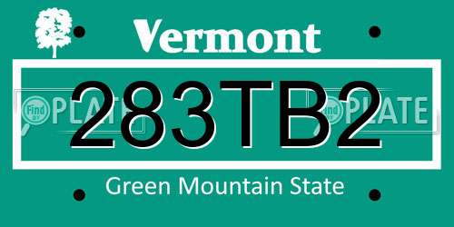283TB2 Vermont License Plate