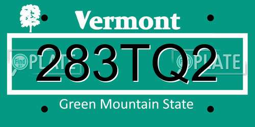 283TQ2 Vermont License Plate