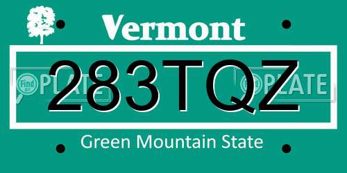 283TQZ Vermont License Plate