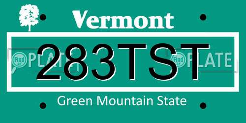 283TST Vermont License Plate