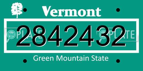 2842432 Vermont License Plate