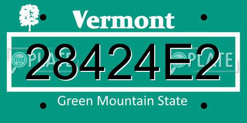28424E2 Vermont License Plate