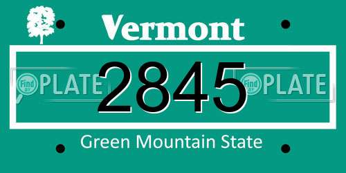 2845 Vermont License Plate