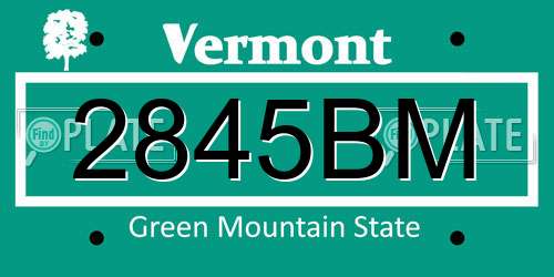 2845BM Vermont License Plate