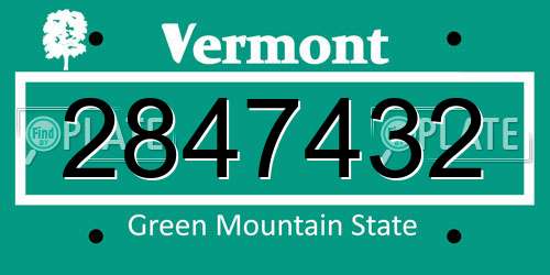 2847432 Vermont License Plate