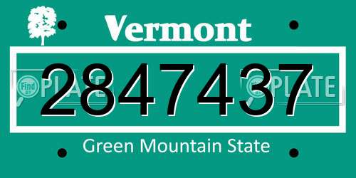 2847437 Vermont License Plate