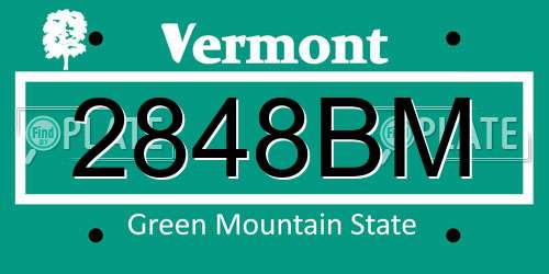 2848BM Vermont License Plate