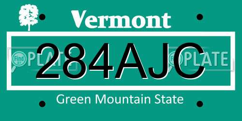 284AJC Vermont License Plate