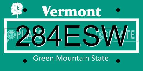 284ESW Vermont License Plate