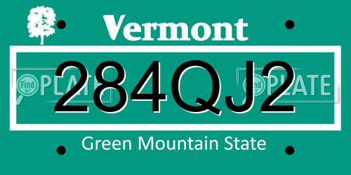 284QJ2 Vermont License Plate