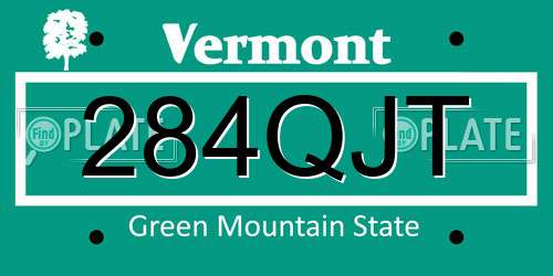 284QJT Vermont License Plate